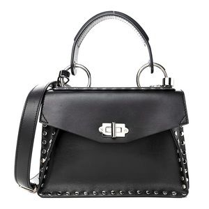 Proenza Schouler Black Top Handle Silver Studded Hava PS1 Bag Tote Authentic EUC